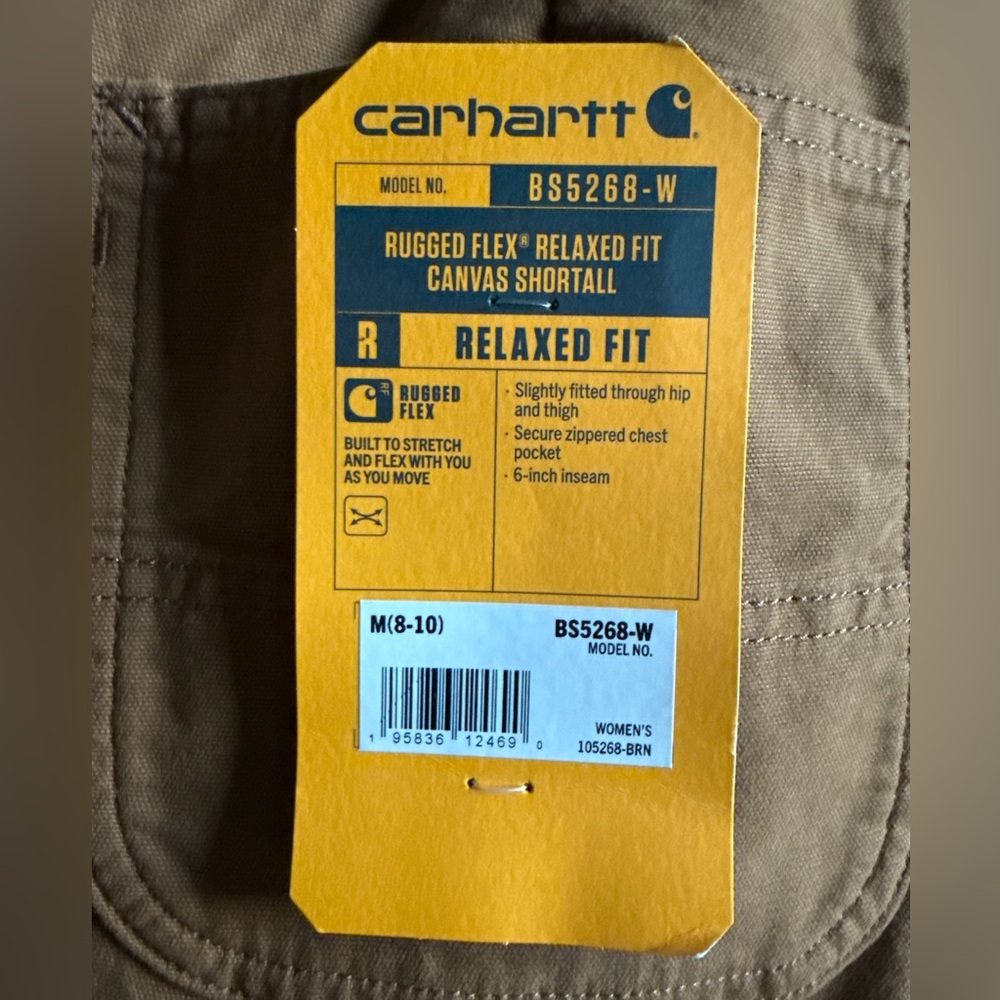 Carhartt Women's Rugged Flex Relaxed Fit Canvas Shortalls NWT Sz: Med - Picture 12 of 14